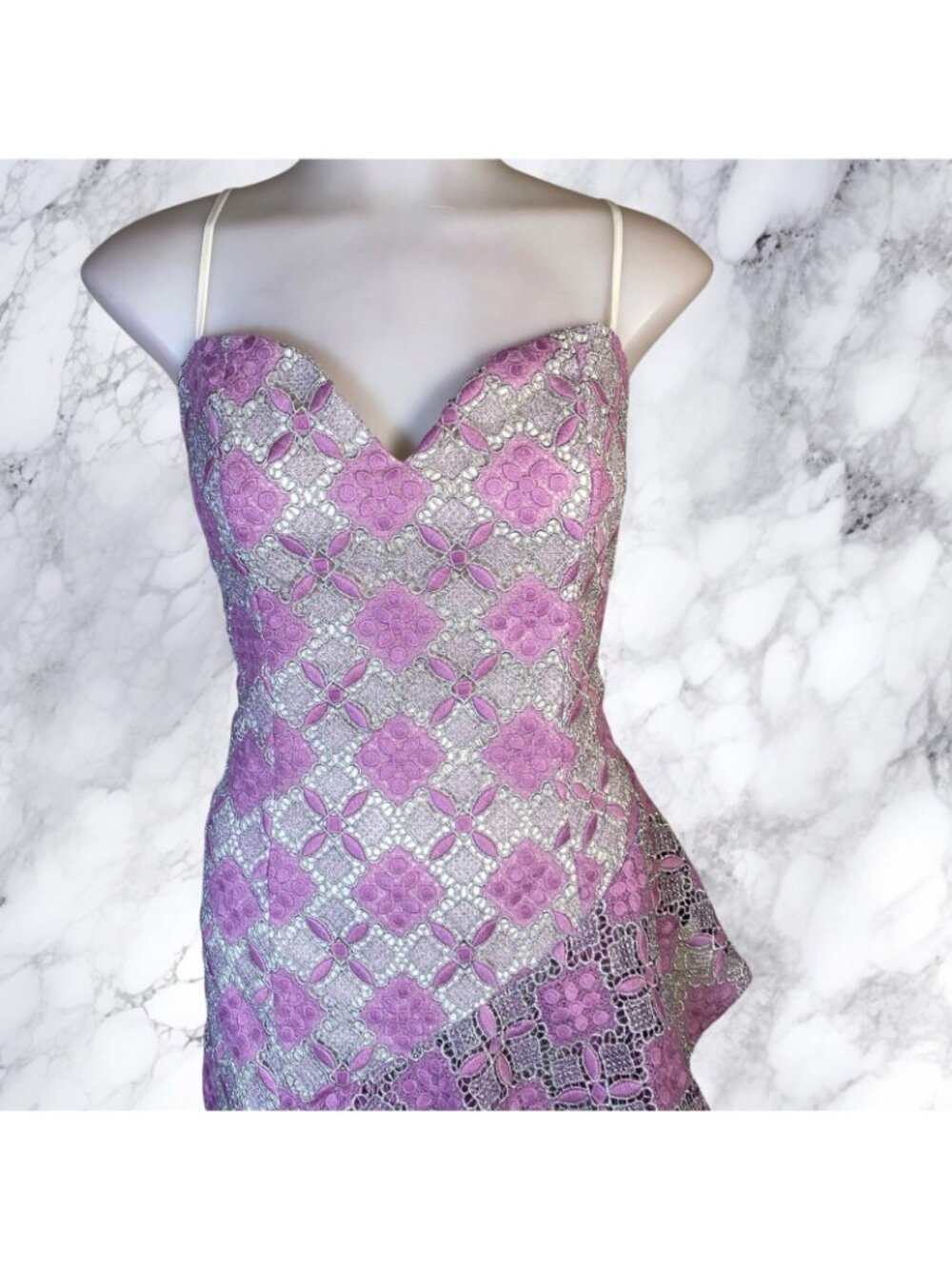 MAJORELLE Oracle Gown in Purple & Silver - Picture 3 of 11